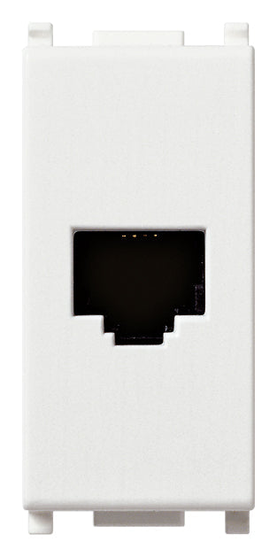 TOMA TELEFONICA RJ11 1 MOD. 6 POSICIONES 4 CONTACTOS BLANCO PLANA VIMAR