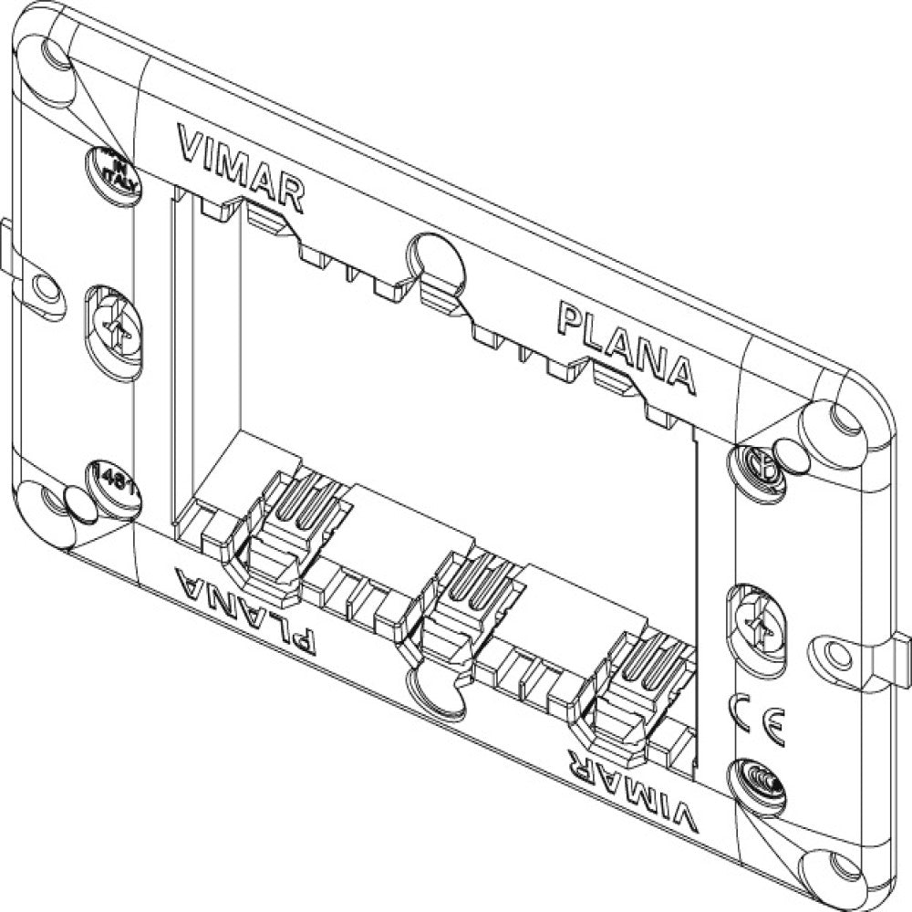 SOPORTE 3 MOD. CON TORNILLOS PARA CAJA EMPOTRABLE DE 3 MOD. PLANA VIMAR