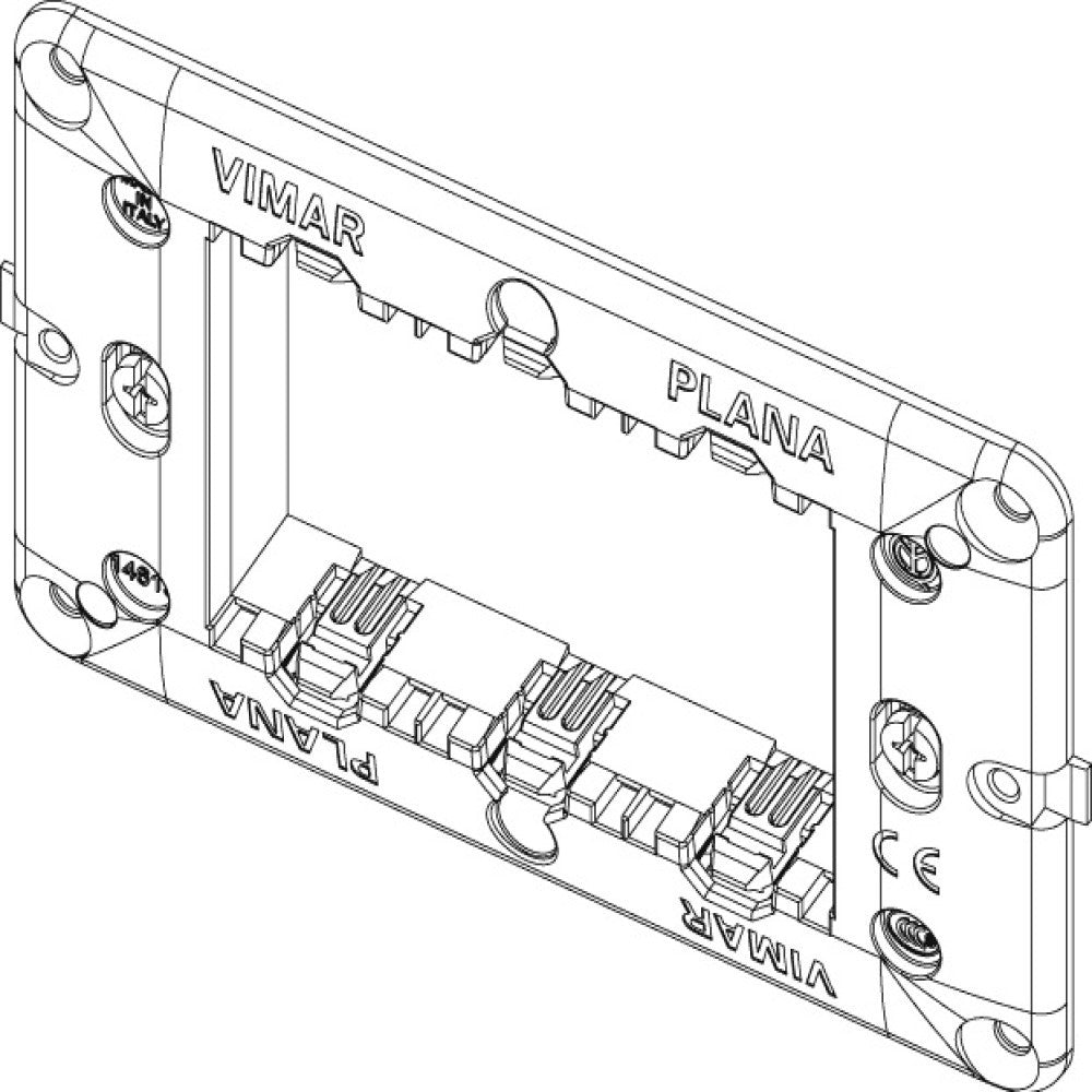 SOPORTE 4 MOD. CON TORNILLOS PARA CAJA EMPOTRABLE PLANA VIMAR