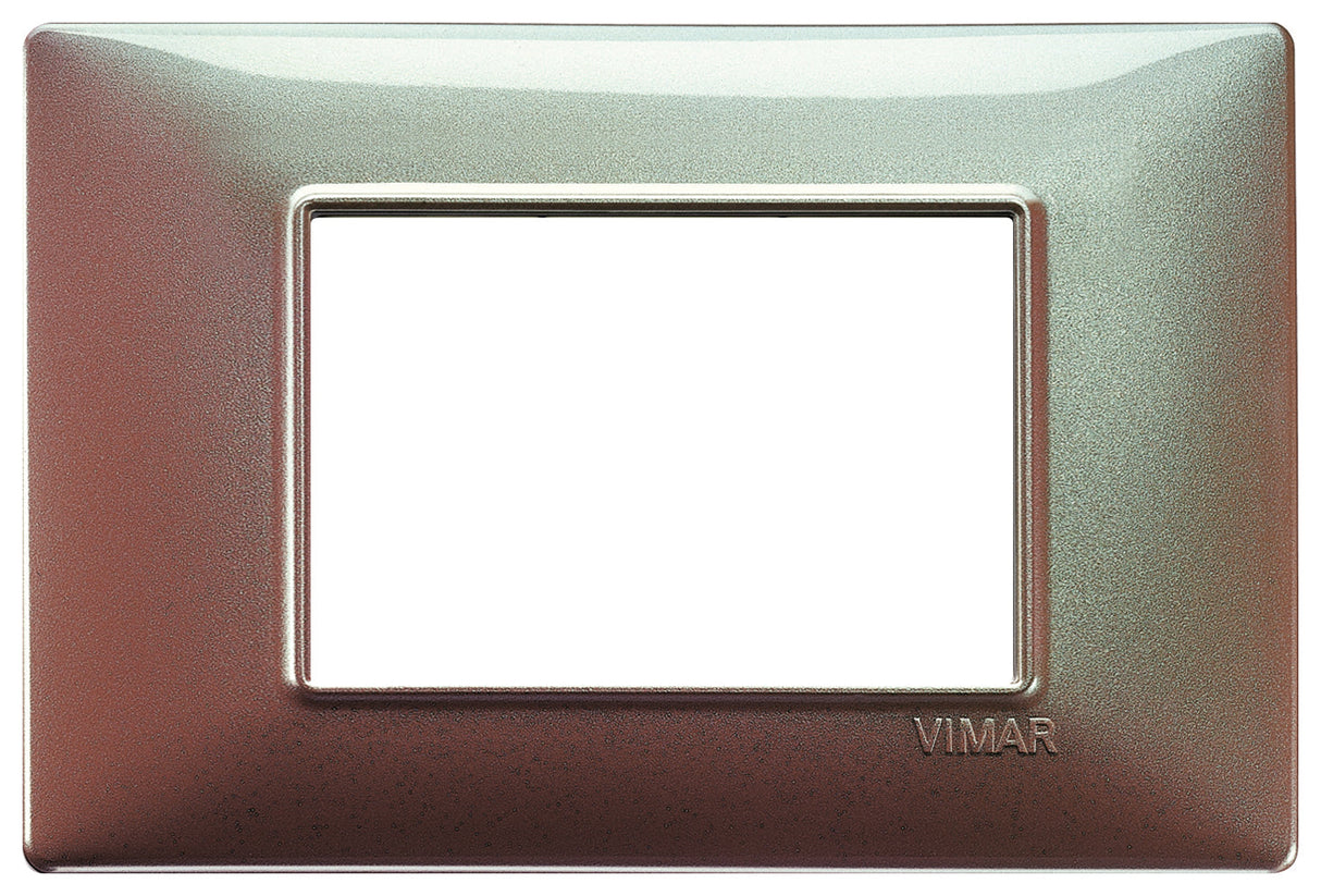 PLACA 3 MOD. TECNOPOLIMERO MARRON IRIDISCENTE PLANA VIMAR