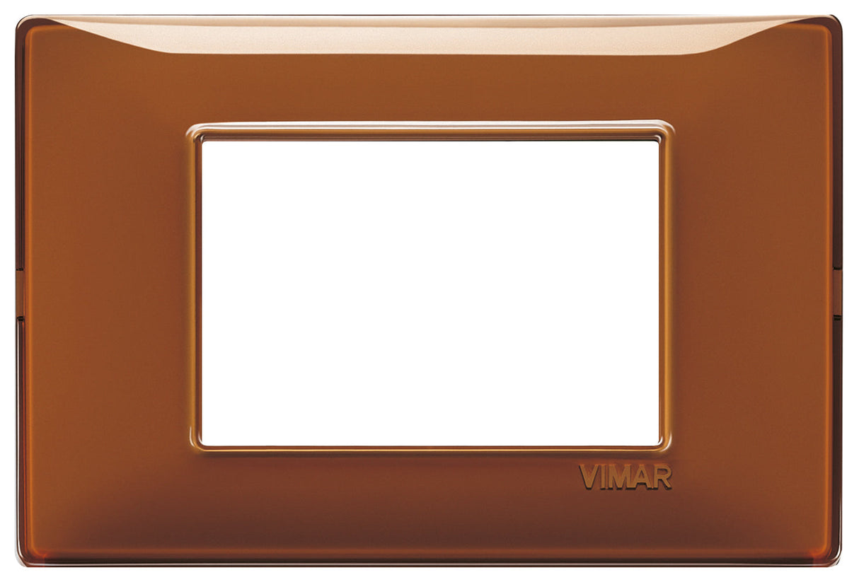 PLACA 3 MOD. TECNOPOLIMERO REFLEX TABACO PLANA VIMAR