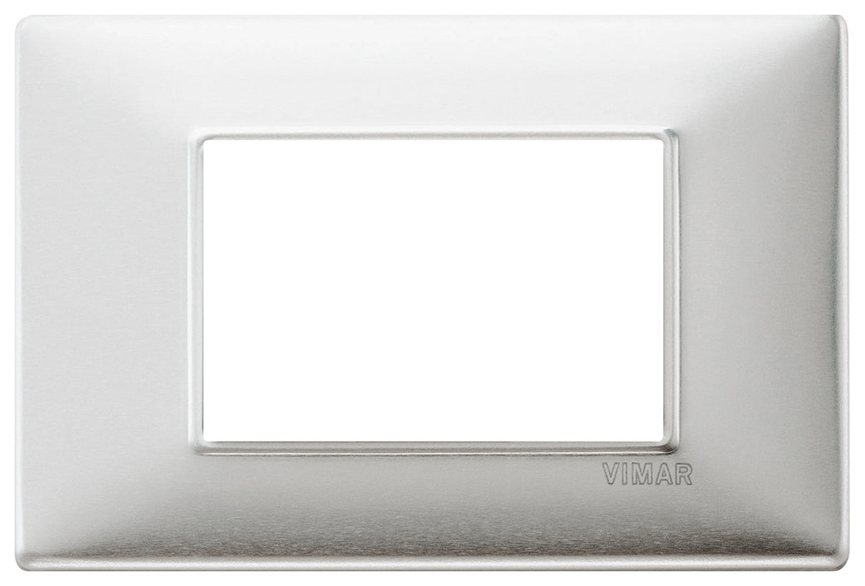 PLACA 3 MOD. METAL ALUMINIO CEPILLADO PLANA VIMAR