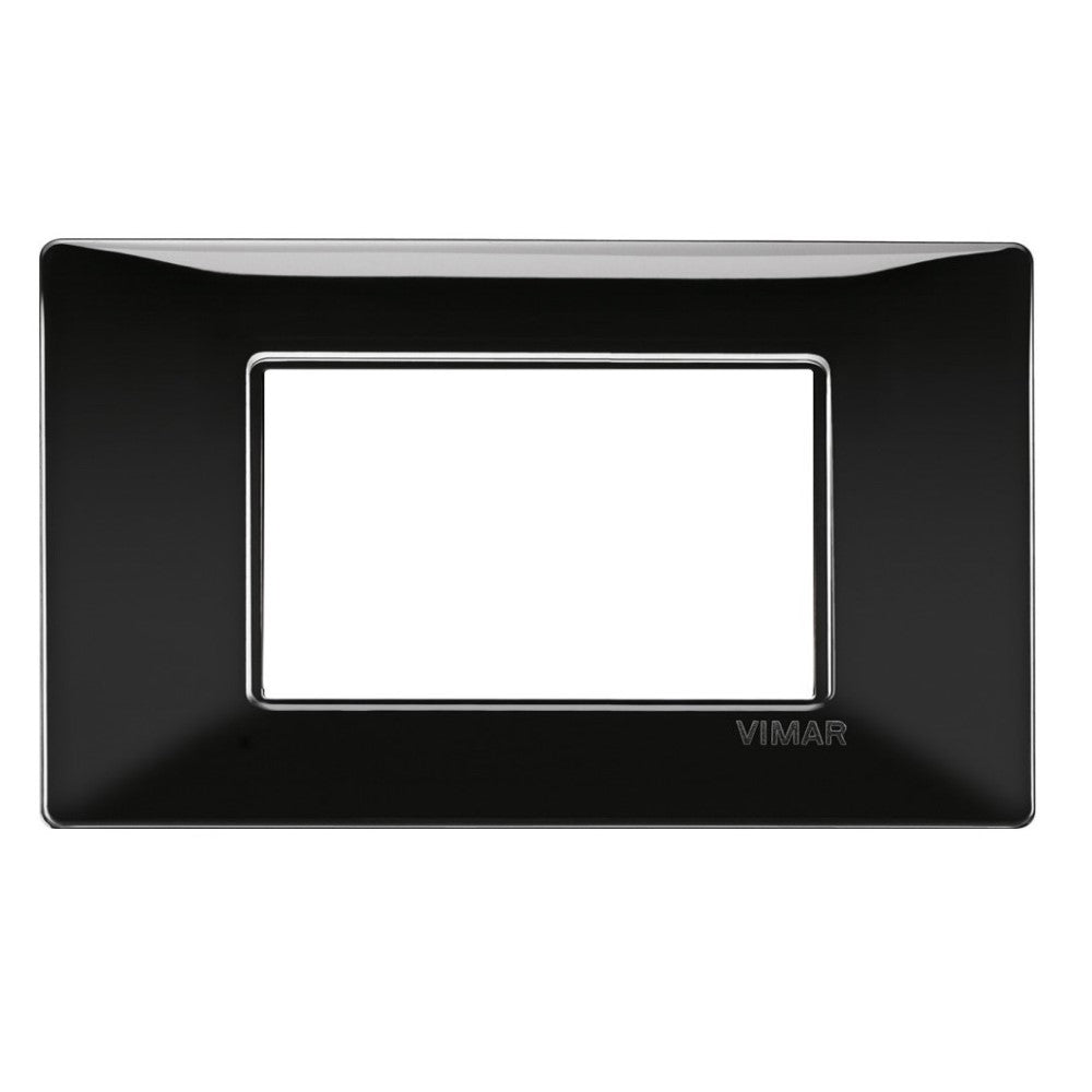PLACA 3 MOD. TECNOPOLIMERO NEGRO PLANA VIMAR