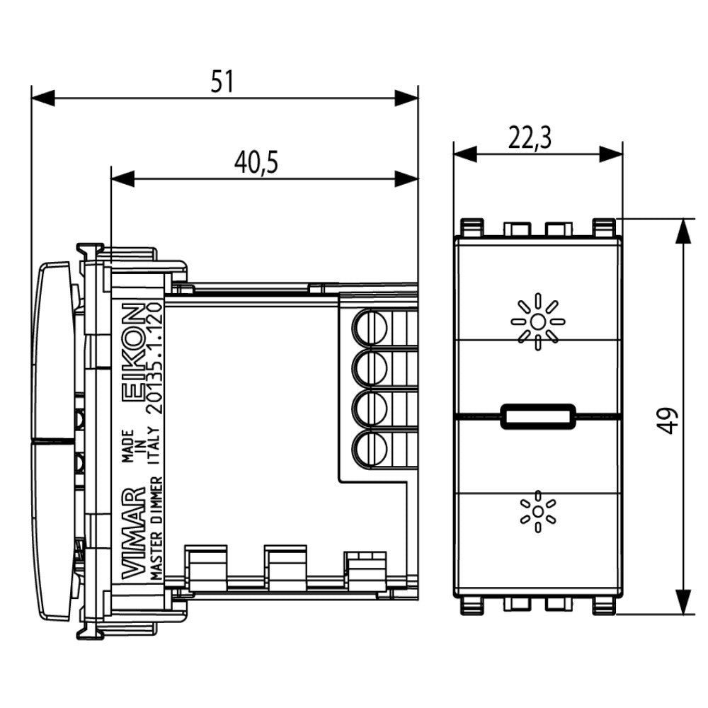 VARIADOR MASTER UNIVERSAL PULSANTE 120V. GRIS 20135.120 EIKON VIMAR
