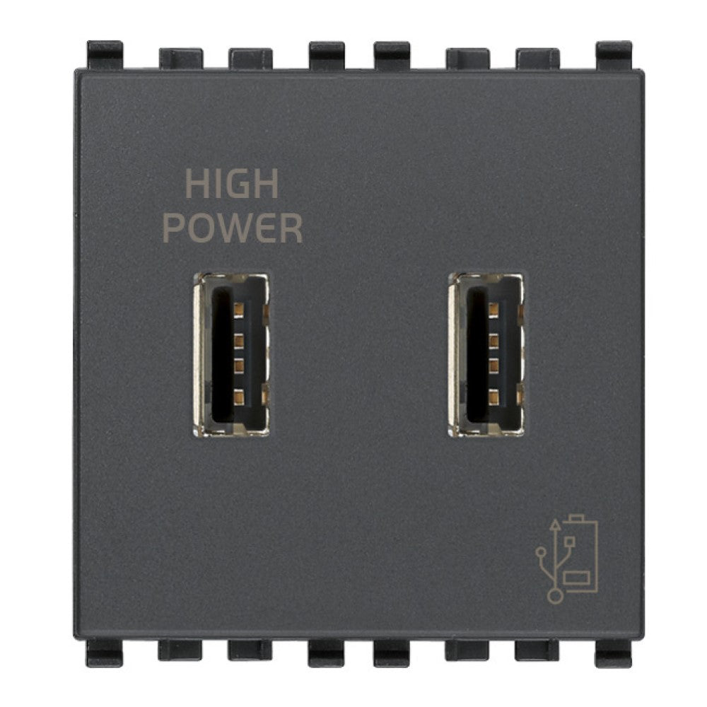 CARGADOR USB 2 MOD. GRIS 5V-2.1A V20295 EIKON VIMAR