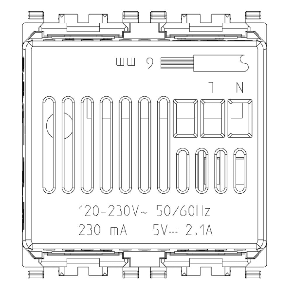 CARGADOR USB 2 MOD. GRIS 5V-2.1A V20295 EIKON VIMAR