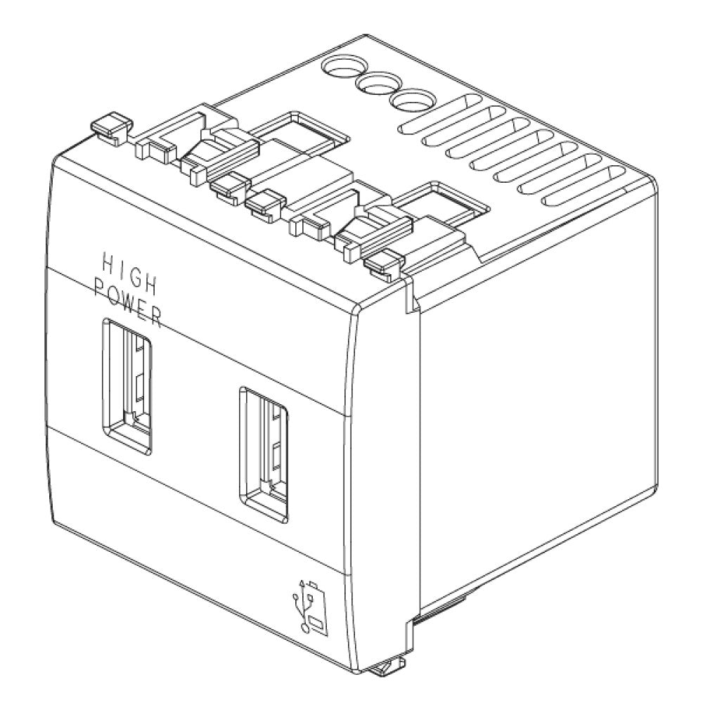 CARGADOR USB 2 MOD. GRIS 5V-2.1A V20295 EIKON VIMAR