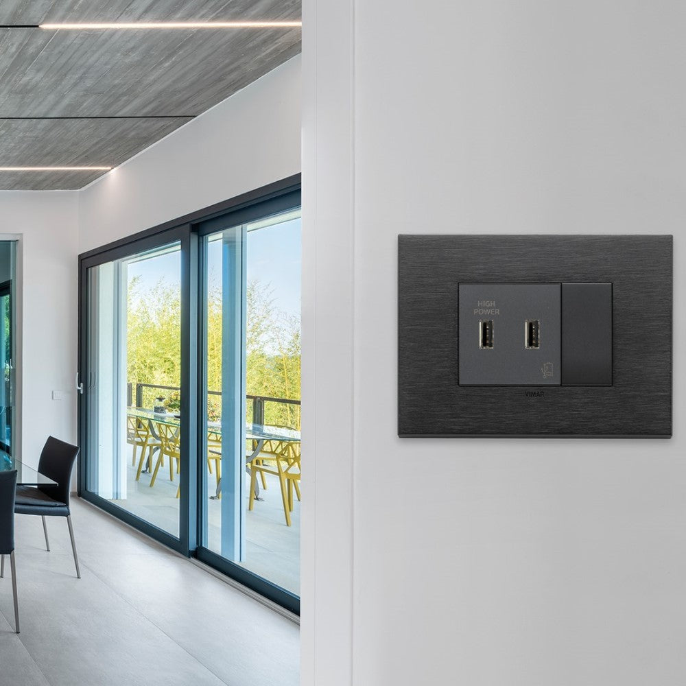 CARGADOR USB 2 MOD. GRIS 5V-2.1A V20295 EIKON VIMAR