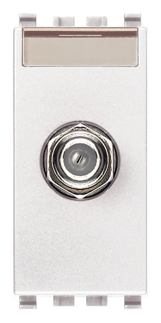 TOMA COAXIAL CON CONECTOR HEMBRA TIPO F BLANCO 2400MHZ EIKON VIMAR