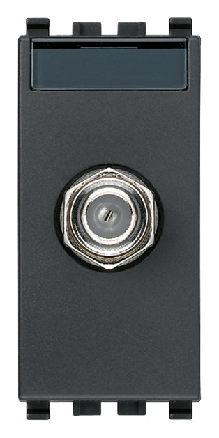 TOMA COAXIAL CON CONECTOR HEMBRA TIPO F GRIS 2400MHZ EIKON VIMAR