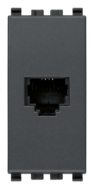 TOMA TELEFONICA RJ11 6 POSICIONES 4 CONTACTOS GRIS EIKON VIMAR