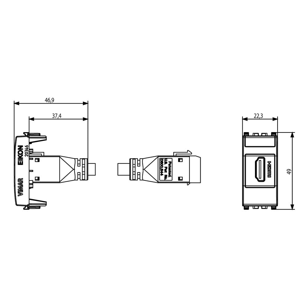 TOMA HDMI GRIS EIKON VIMAR