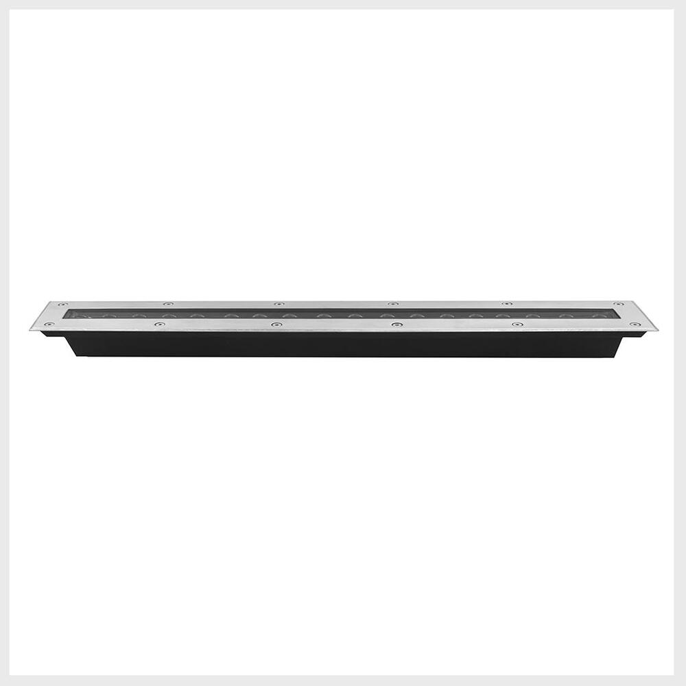 LUMINARIO DE PISO EMPOTRAR 27W. 18LEDS. ACERO INOX. CRISTAL TEMPLADO INCLUYE HOUSING