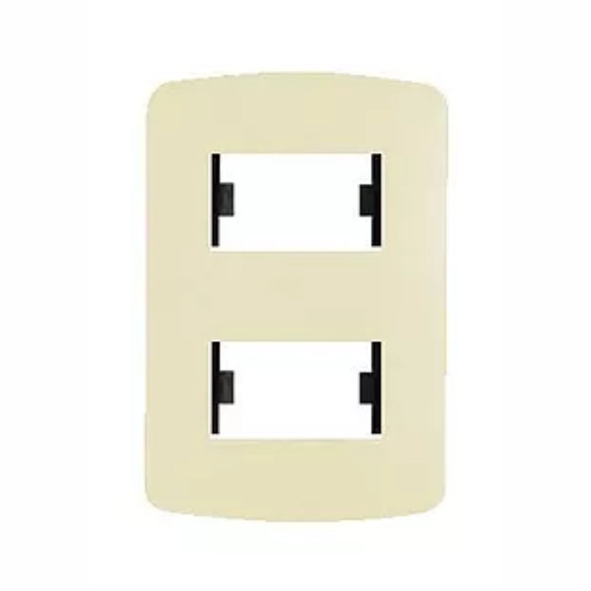 PLACA DOS MODULOS TEXTURA PULIDO MARFIL MODULAR PLUS LEVITON X59-25000-0M2