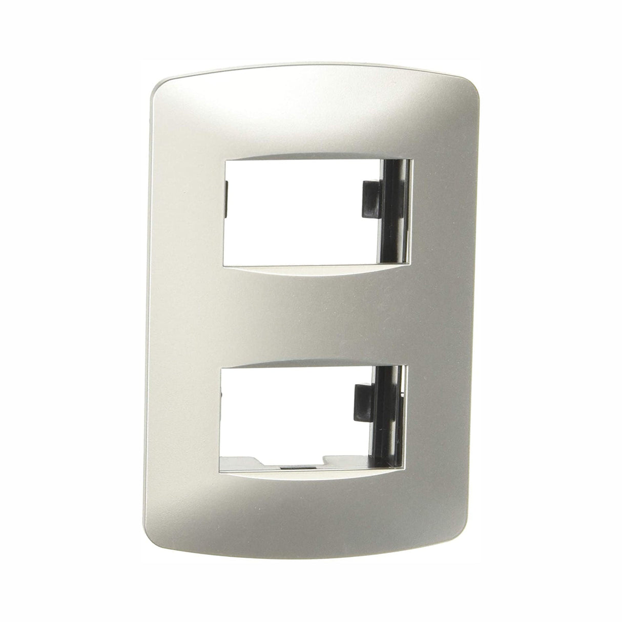 PLACA DOS MODULOS TEXTURA PULIDO ALUMINIO MODULAR PLUS LEVITON X99-25000-AL2