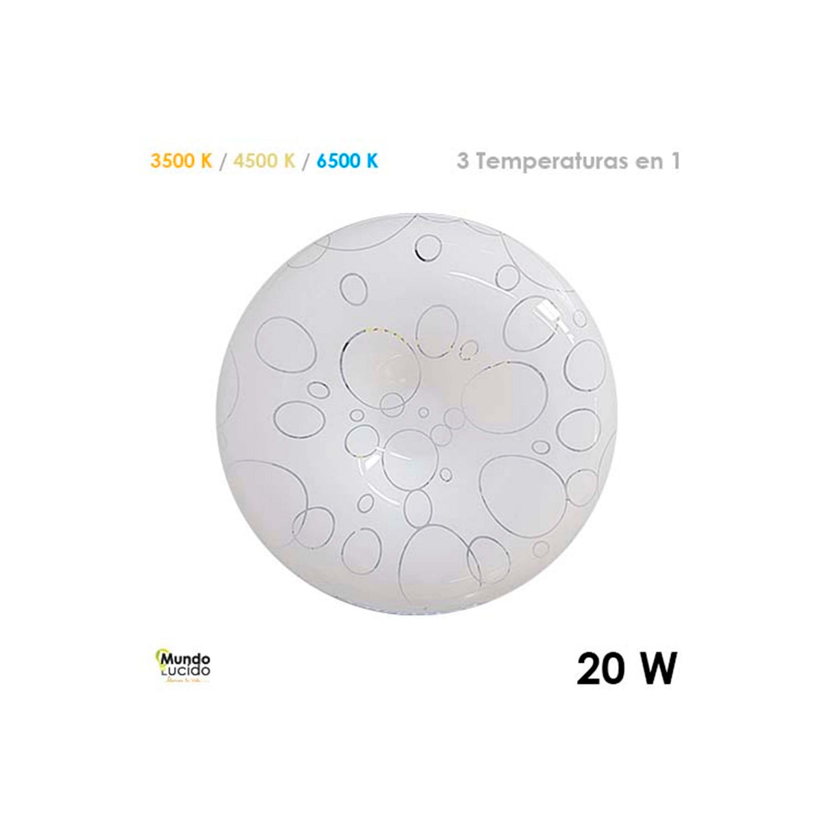 PANERA DE 20W BRILLO DIAMANTE 3 CAMBIOS DE LUZ MUNDO LUCIDO