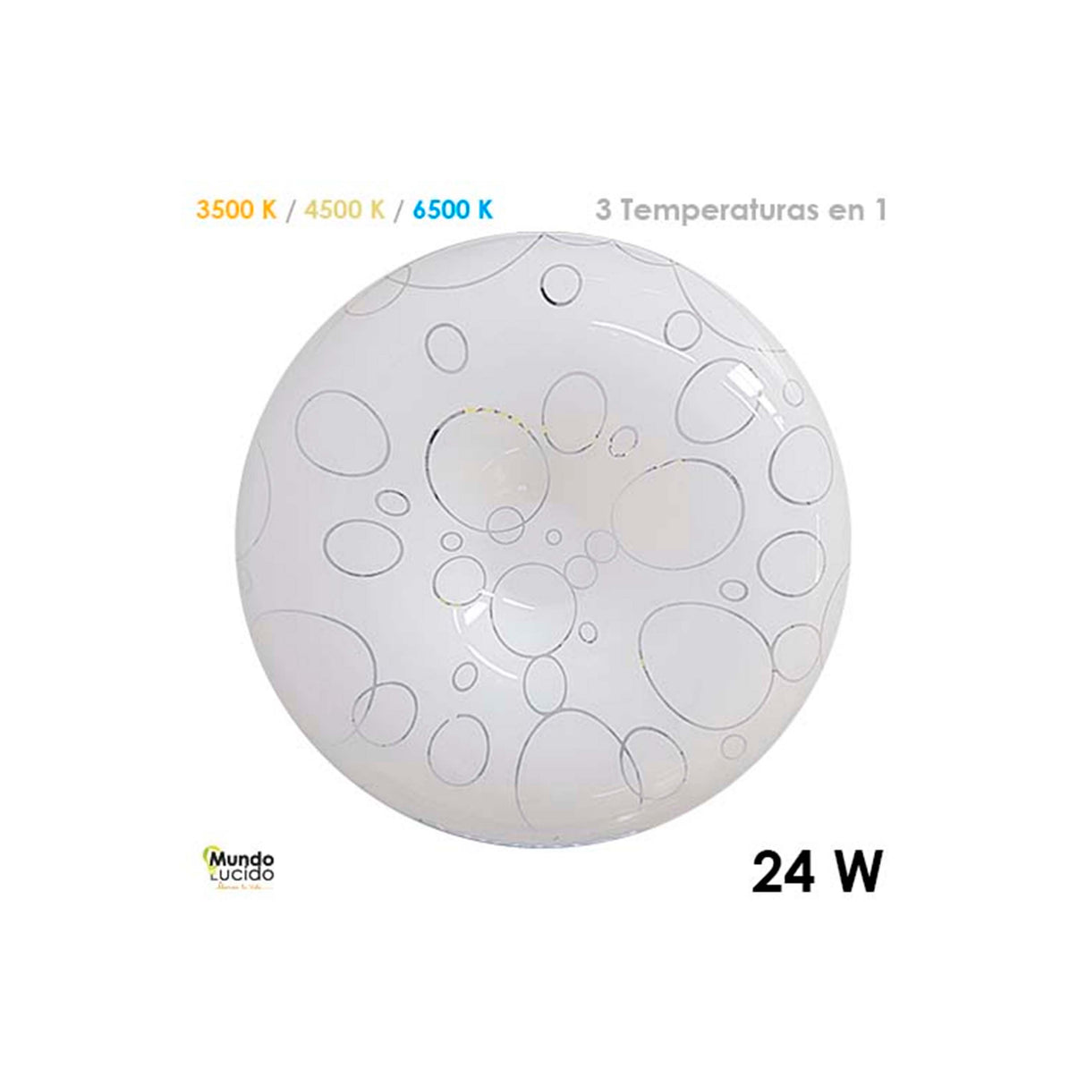 PANERA DE 24W BRILLO DIAMANTE 3 CAMBIOS DE LUZ MUNDO LUCIDO