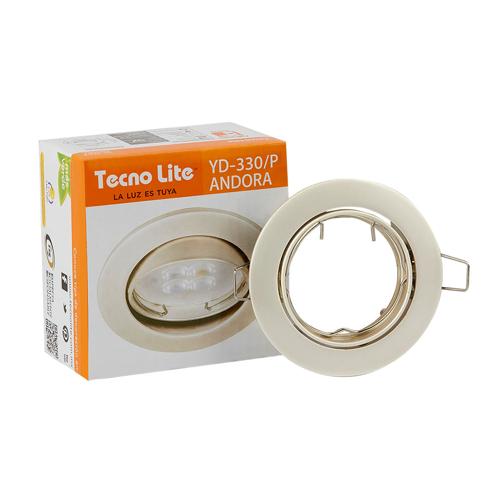 LÁMPARA EMPOTRABLE TECNOLITE ANDORA COMPACTO 50W BASE GX5.3 PERLADO ***TECNOLITE HAE***