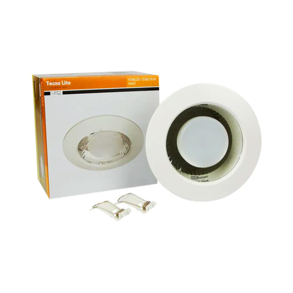 LAMPARA EMPOTRABLE DOWNLIGHT O BOTE INTEGRAL 8 CM FOCO INCLUIDO LED 9 W LUZ CALIDA BRILLANTE BASE E27 YDMLED-1508/30/BL