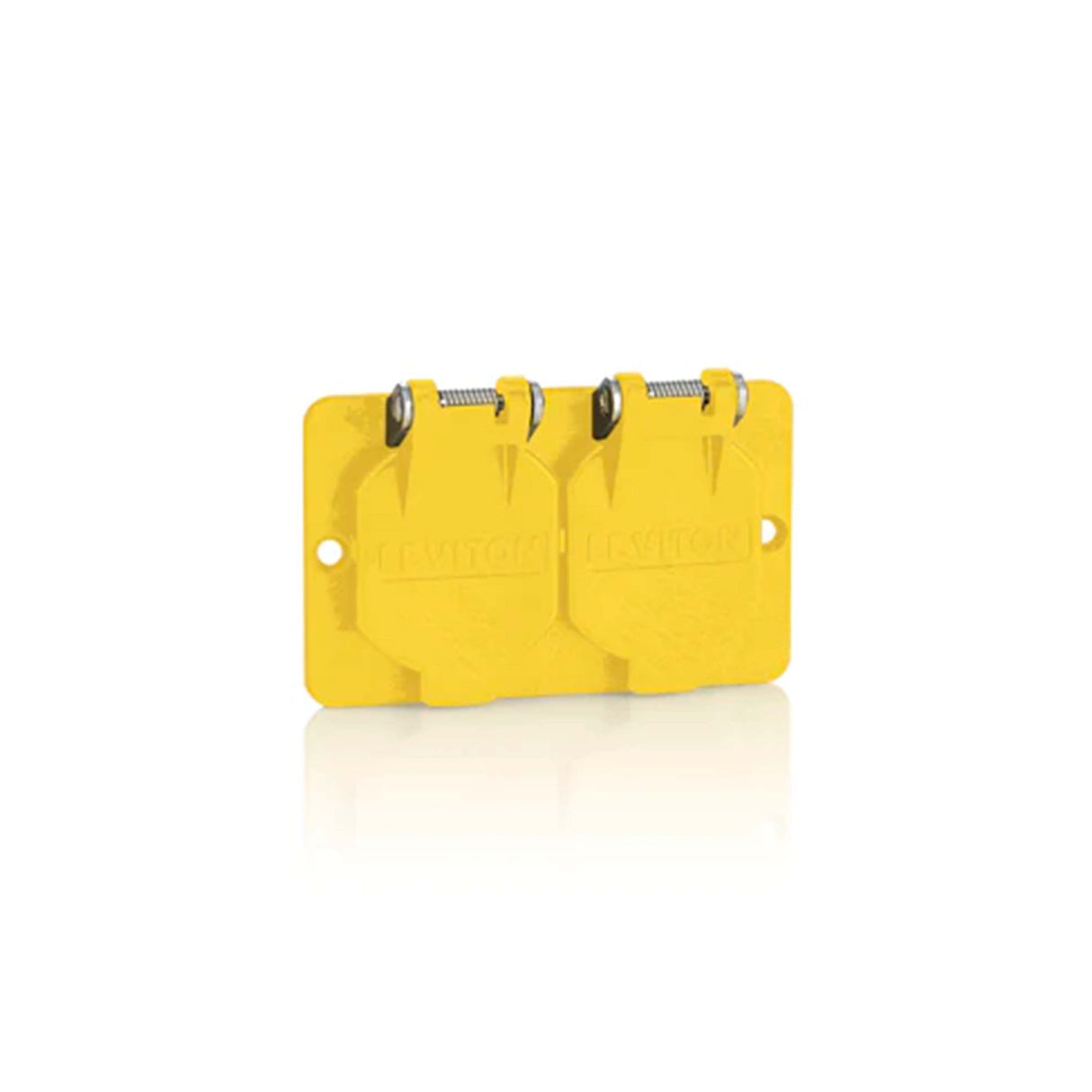 PLACA CUBIERTA ABATIBLE AMARILLO PARA CONTACTO DUPLEX LEVITON