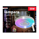 LUMINARIA LED TIPO PLAFON REDONDA 4" RGB/BCO 35W 6500K 127V CON BOCINA BLUETOOTH INCLUYE CONTROL MEGALUZ