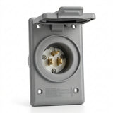 CLAVIJA EMPOTRABLE C/ TAPA INTEMPERIE 2P 3H 15A 125V NEMA5-15P MCA LEVITON