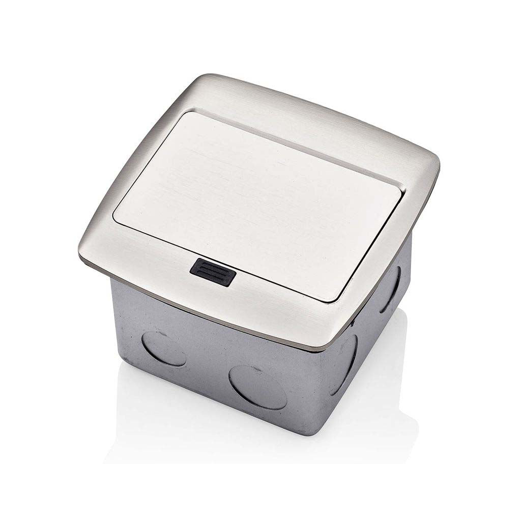 PLACA POP UP NIQUEL PULIDO CON RECEPTACULO DUPLEX  TR 20A LEVITON