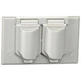 PLACA RESISTENTE A LA INTEMPERIE ACERO NATURAL CON TAPA GRIS LEVITON