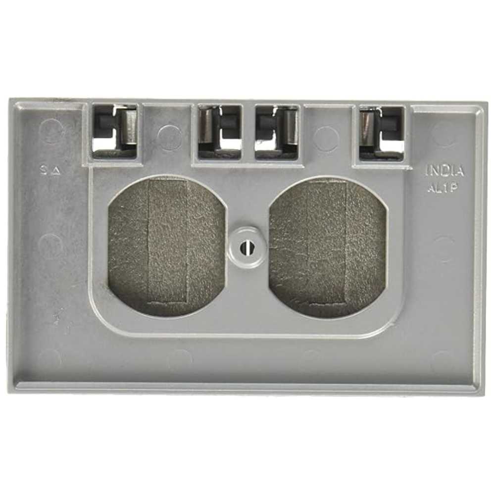 PLACA RESISTENTE A LA INTEMPERIE ACERO NATURAL CON TAPA GRIS LEVITON