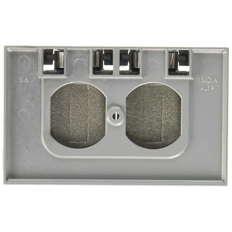 PLACA RESISTENTE A INTEMPERIE ALUMINIO ZINK FUNDIDO CON TAPA GRIS 004-WM1D-SGY LEVITON