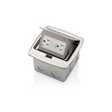 CAJA PARA PISO EMERGENTE 15A. SALIDA GFCI AUTOPRUEBA RESISTENTE A MANIPULACIONES NEGRO LEVITON