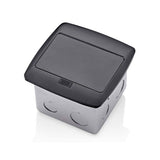 PLACA POP UP NEGRO MATECON RECEPTACULODUPLEX TR 20A LEVITON