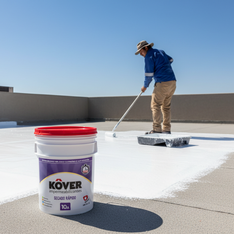 IMPERMEABILIZANTE KOVER SECADO RAPIDO BLANCO SERIE 4800 CUBETA 19LT *** OFRECER 3018 ***