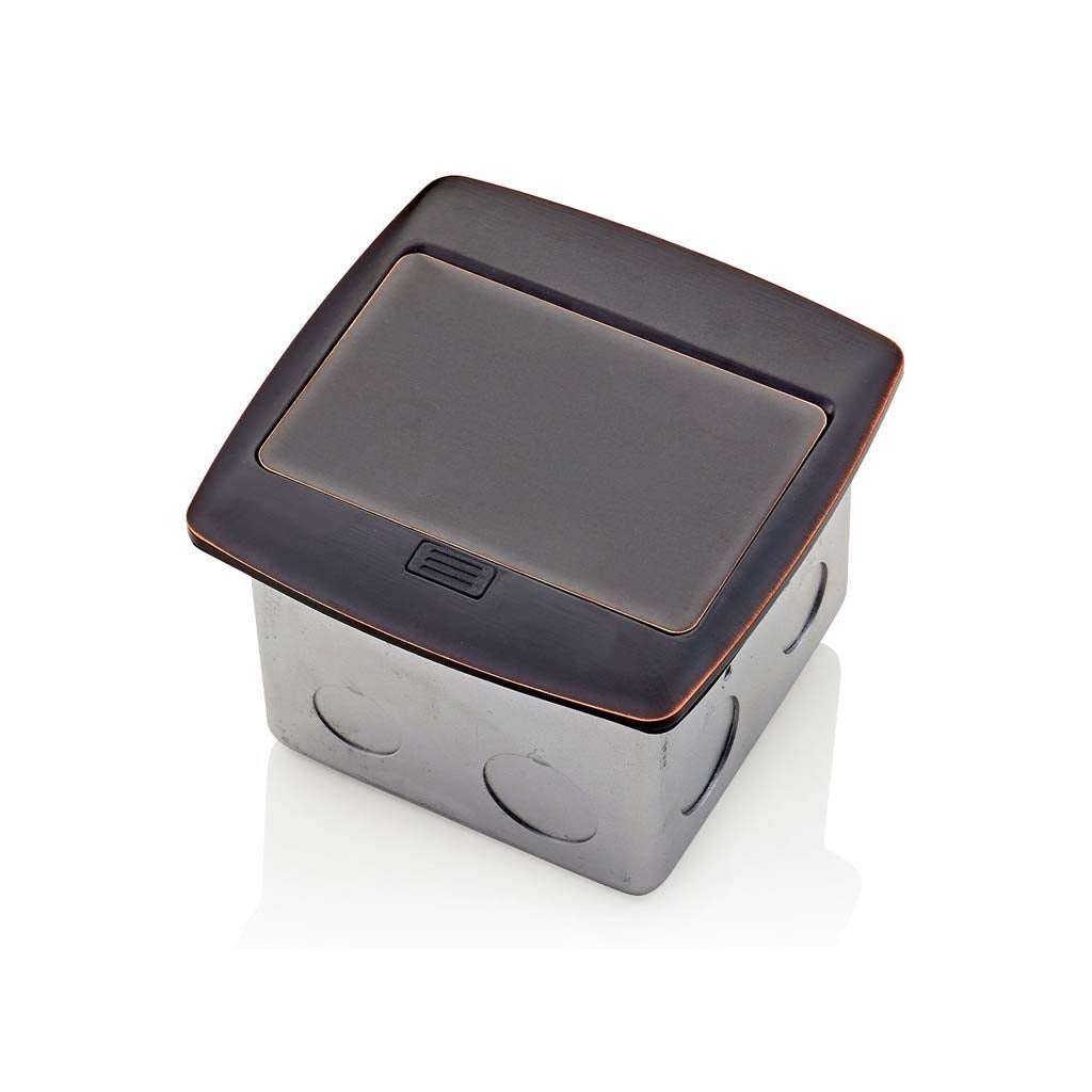 PLACA POP UP BRONCE CON RECEPTACULO DUPLEX  TR 15A MCA  LEVITON