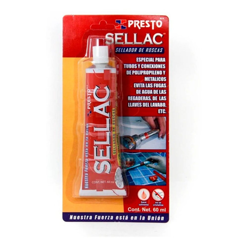 SELLADOR DE ROSCAS DE PROPILENO Y DE METAL TUBO COLOR TERRACOTA PRESTO