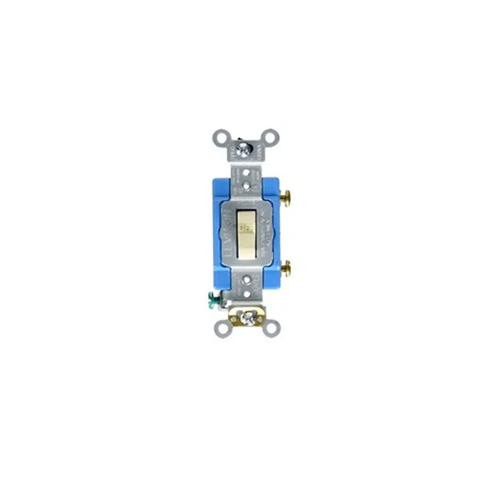 APAGADOR DE PALANCA SILENCIOSO INDUSTRIAL 1 POLO 15A/120-277V. BLANCO LEVITON