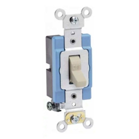 APAGADOR DE PALANCA SILEN. INDUSTRIAL 1 POLO 15A/120-277V. MARFIL LEVITON
