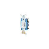 APAGADOR DE PALANCA SILENCIOSO INDUSTRIAL 2 POLOS 15A/120-277V. BLANCO LEVITON