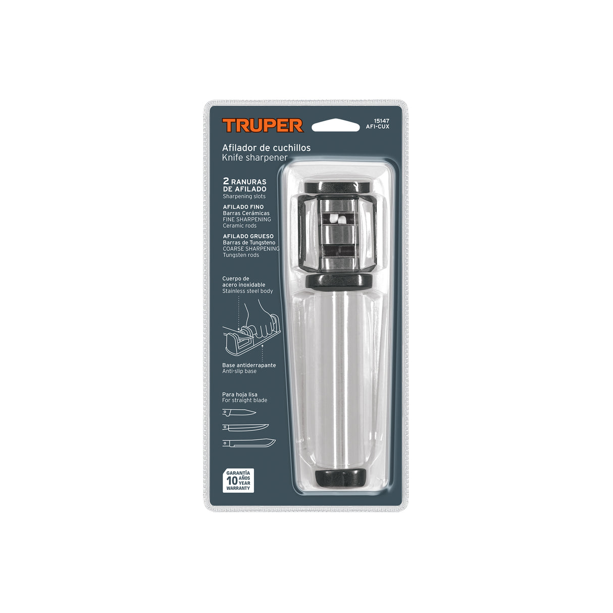 AFILADOR CUCHILLOS 2 NIVELES (GRUESO-FINO) AFI-CUX 15147 TRUPER