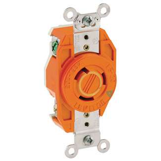 CONTACTO INDUSTRIAL FIJO TIERRA AISLADA 2P-3H 20A/125V. NARANJA LEVITON