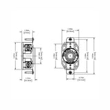 CONTACTO INDUSTRIAL FIJO 3P-3H 20A/125-250V. *** OFRECER 7310 *** LEVITON