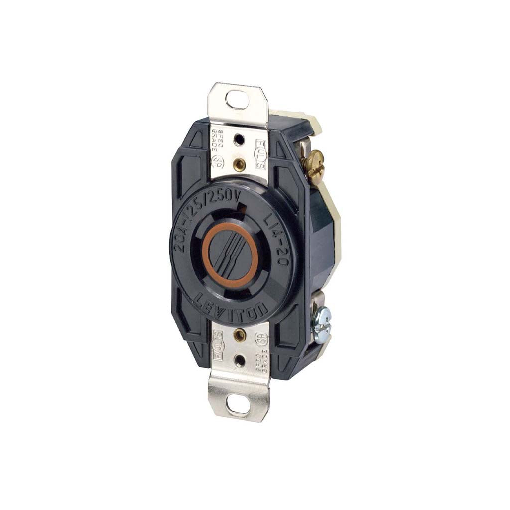 CONTACTO FIJO 4P-4H 20A/277-480V. NEGRO 02450-000 LEVITON