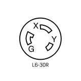 CONTACTO INDUSTRIAL FIJO 2P-3H 30A/250V. LEVITON *** OFRECER AHL630R O HBL2620 O L630-R ***