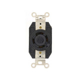 RECEPTACULO 30A 4P 4H 347-600V 3F CON SEGURO DE MONTAJE EMPOTRADO GRADO INDUSTRIAL NEMA L20-30R COLOR NEGRO MCA LEVITON