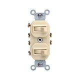 APAGADOR DUPLEX DE PALANCA 3 VIAS MARFIL LEVITON