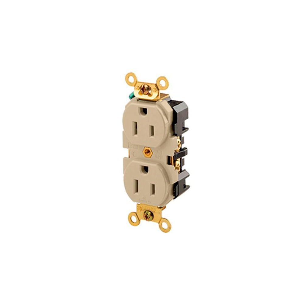 CONTACTO DUPLEX GRADO INDUSTRIAL PARA TRABAJOS EXTRAPESADOS COLOR MARFIL *** OFRECER HBL5262I *** LEVITON