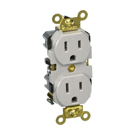 CONTACTO DUPLEX GRADO INDUSTRIAL PARA TRABAJOS EXTRAPESADOS COLOR GRIS LEVITON
