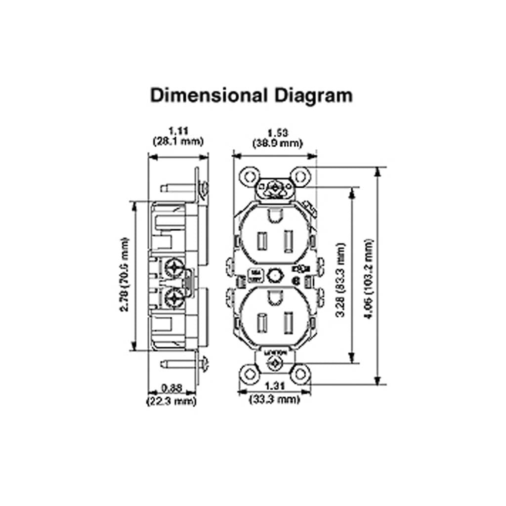 CONT. DUPLEX 2P+3H 15A/125V. NEGRO 05262-00E LEVITON