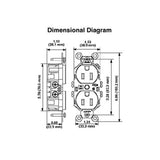 CONT. DUPLEX 2P+3H 15A/125V. NEGRO 05262-00E LEVITON
