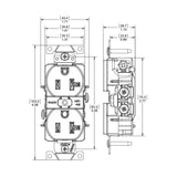 RECEPTACULO DUPLEX T. AISL. 2P-3H 15A/125V. BLANCO LAT. Y POST. 05262-IGW LEVITON